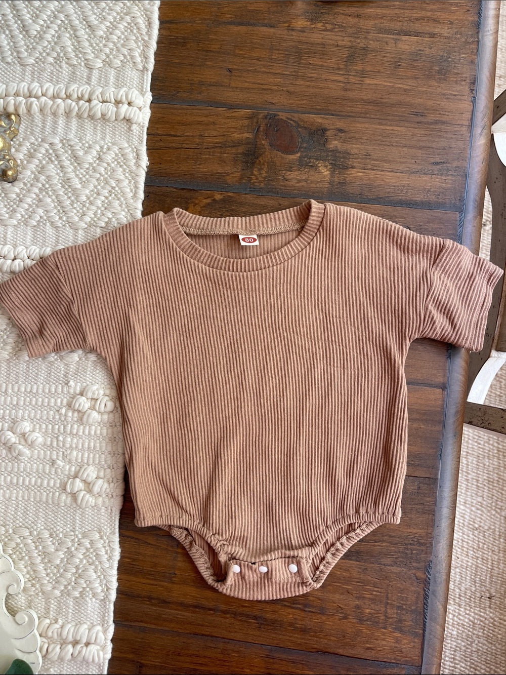 Ribbed One-Piece Bubble in Brown